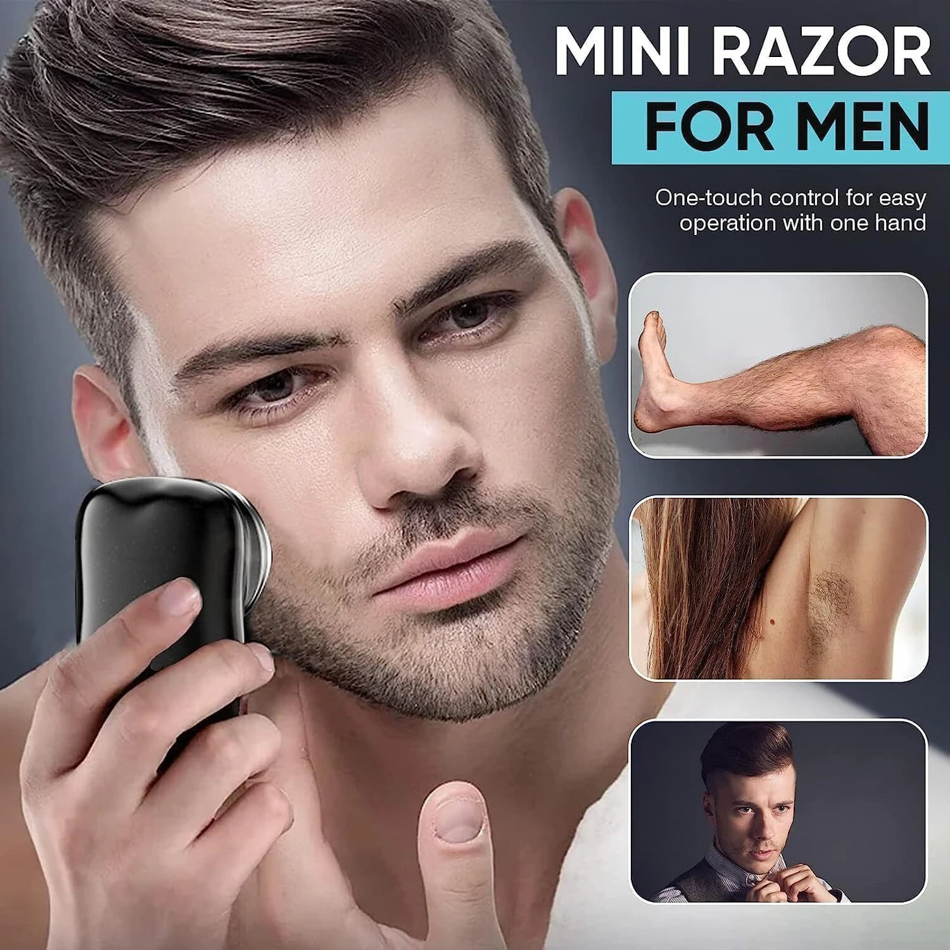 Portable Rechargeable Mini Shavers Machine, Men & Women. Pocket Size Clean Shave Trimmer
