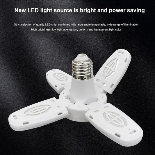 Foldable 60 Watts Four-Leaf Fan Blade LED Super Bright Angle Adjustable invertor Ceiling Light Bulb Lamp (AC95-265V, Cool White)