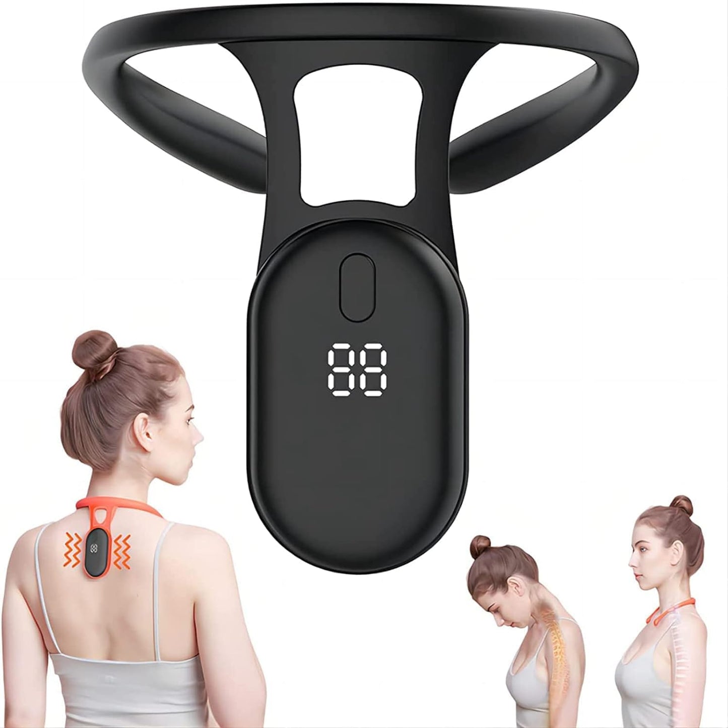 Portable Neck Massage Device with Posture Reminder | Belt Relief Massager for Body Shaping, Stress Relief & Lymph Detox for Adults