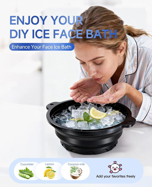 Collapsible Face Tub for Ice Bath, Facial Ice Plunge Bowl, Ice Water Facials at Home