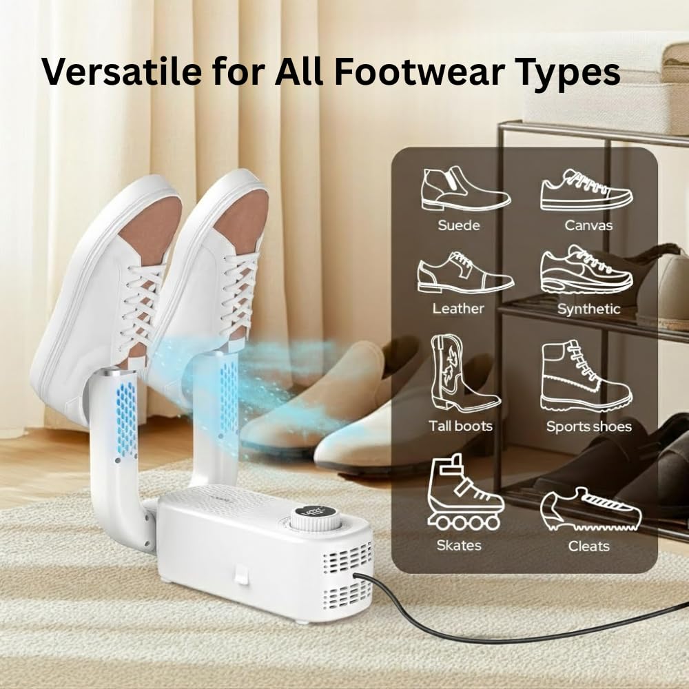 Electric Shoe Dryer with Hot Air | 360° Fast Drying & Deodorizer for Shoes, Boots & Sneakers