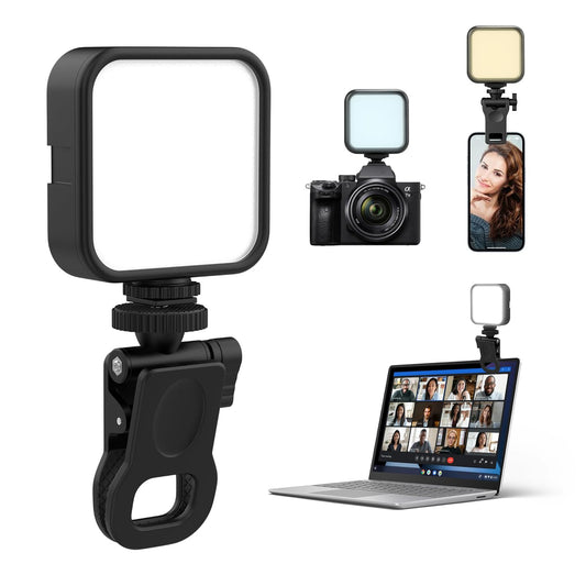 ED Pocket Video Mobile Light | Selfie, Video, Photography, Meeting, Lighting Dimmable, 3200K-6500K | LED Light for Computer, Tablet, Smartphone, DSLR Camera with Screen Clip